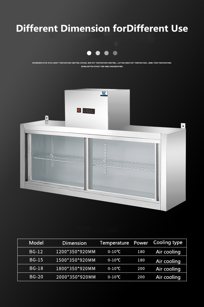 Arsenbo Stainless Steel Cooling Cabinet Mini Showcase for Drinks Hanging Wall Refrigerator