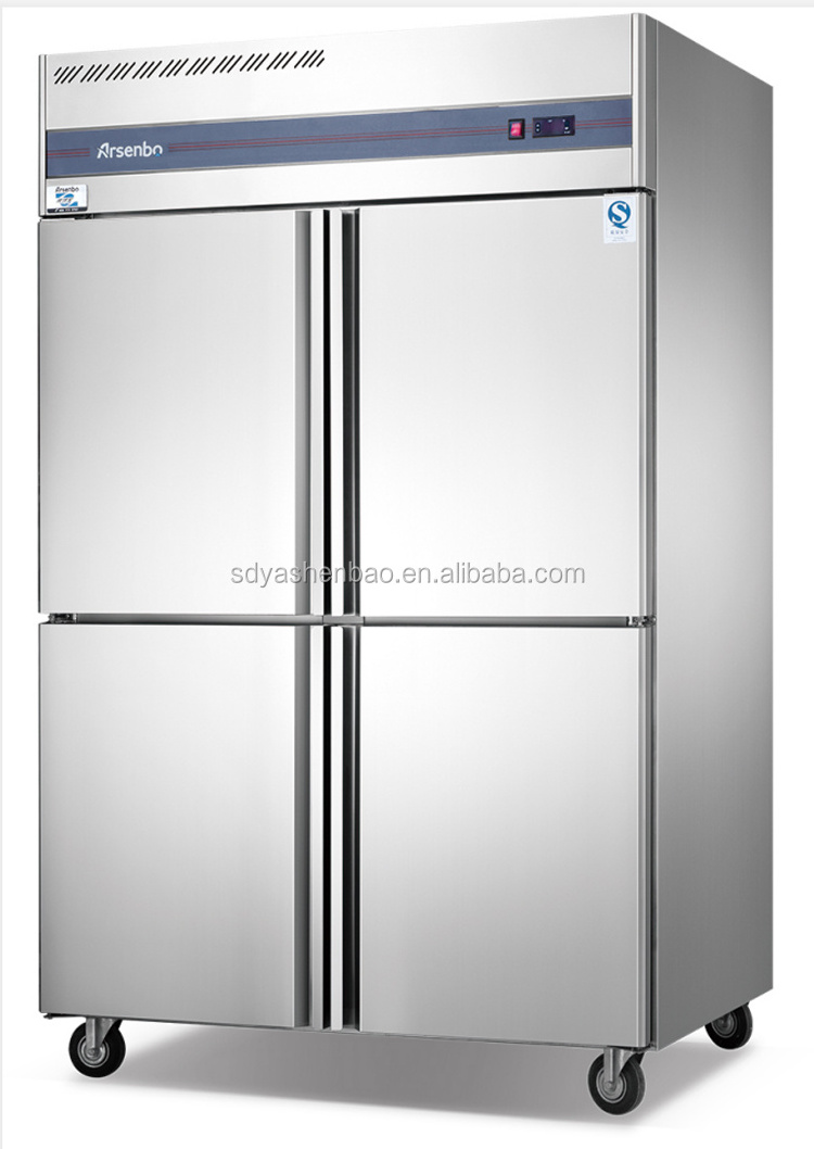 Restaurant Upright Double Door Dual-Temperature Commercial Freezer Refrigerator Fridge With Lock