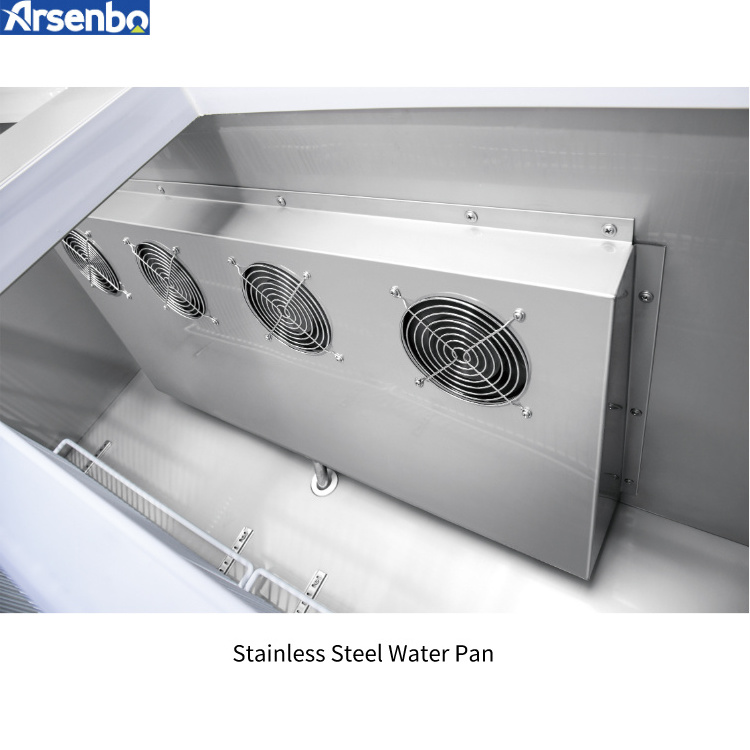 Arsenbo Commercial Use Stainless Steel Bottom Mounted Upright Display Refrigerator with Double Glass Door