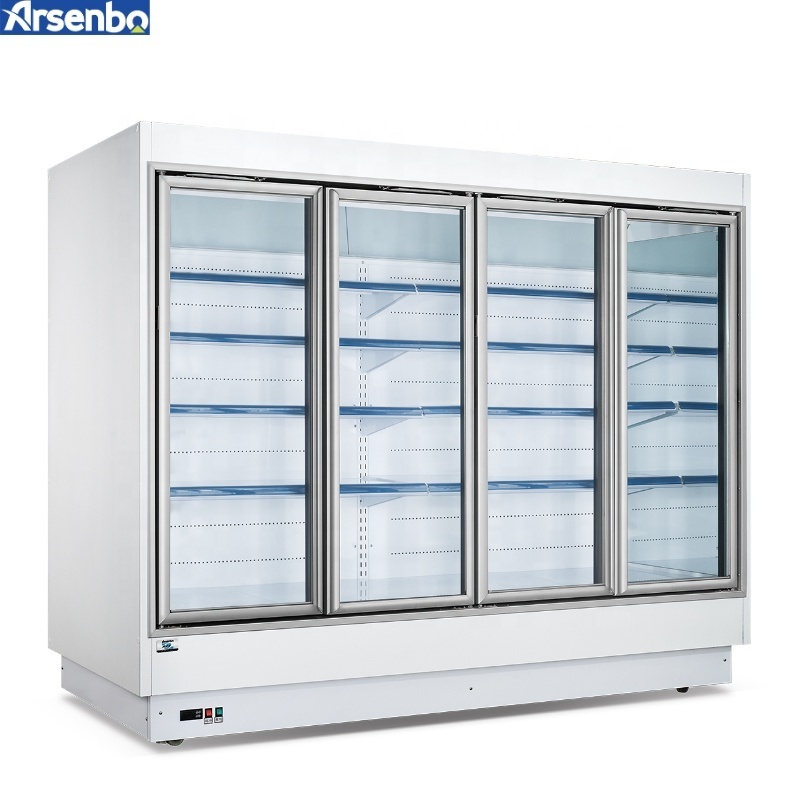 Arsenbo Supermarket Refrigerated Fruit Vegetable Display Open Chiller Fridge Showcase Multideck Refrigerator