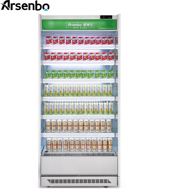 New style restaurant Supermarket open chiller milk fruit display air curtain refrigerator with high quality build-in compressor