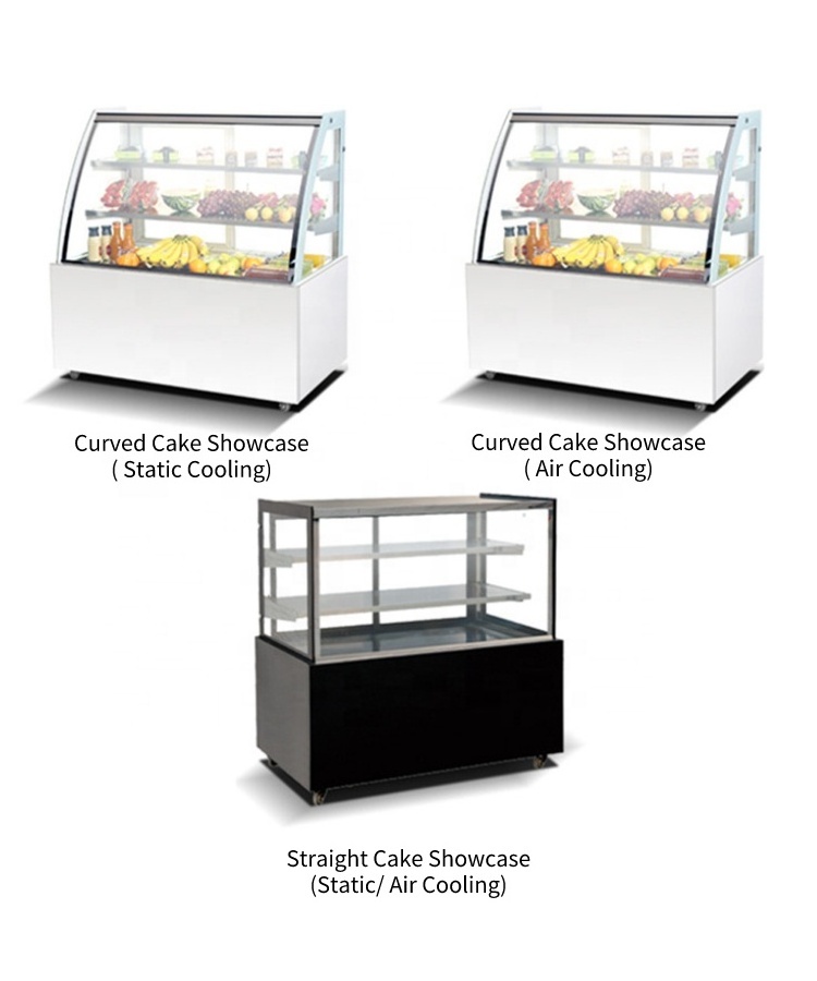 Arsenbo Economic Type Curved Glass Vertical Cake Display Refrigerator Pie Chiller Desert Showcase Cake Display Fridge