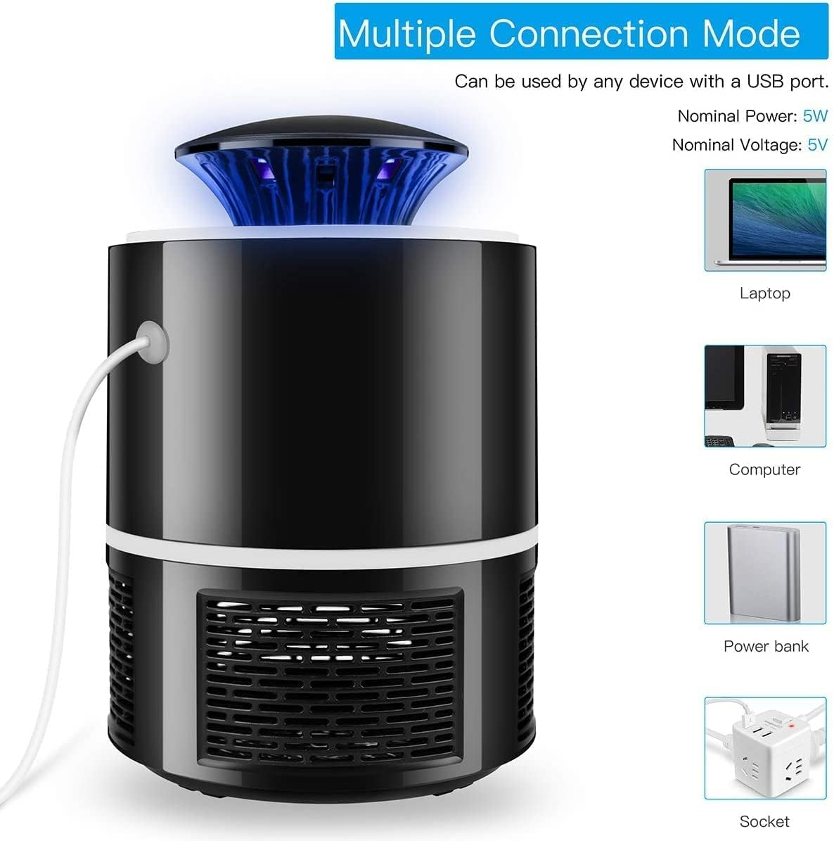 Factory sales 365 Nano Wave Mosquito Killer Lamp Light Led Bug Zapper Lure Trap for home