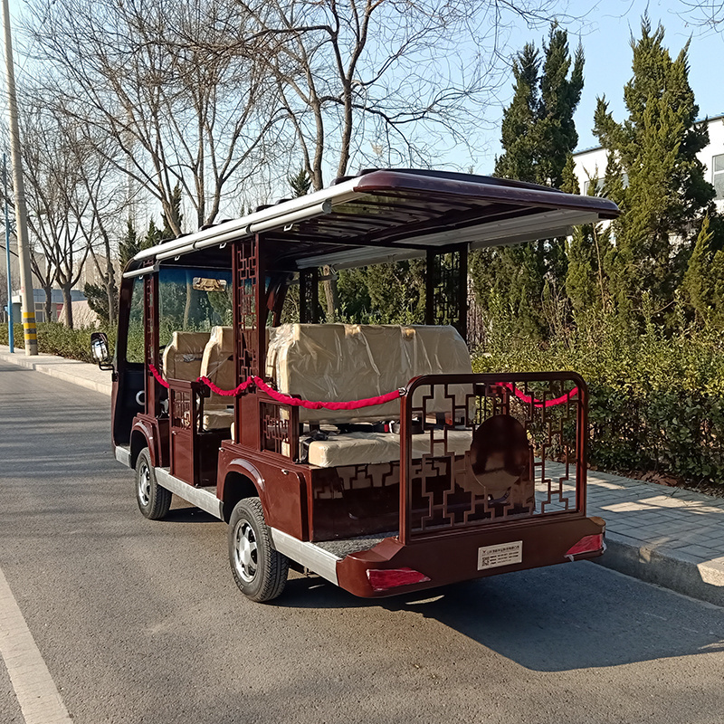 Open Top Can Be Added Glass Doors Ce Approved Retro Style 11 Seaters Electric Tour Bus Sightseeing Car With Sunshade