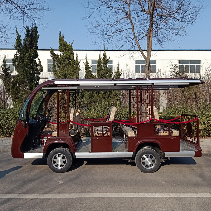 Open Top Can Be Added Glass Doors Ce Approved Retro Style 11 Seaters Electric Tour Bus Sightseeing Car With Sunshade