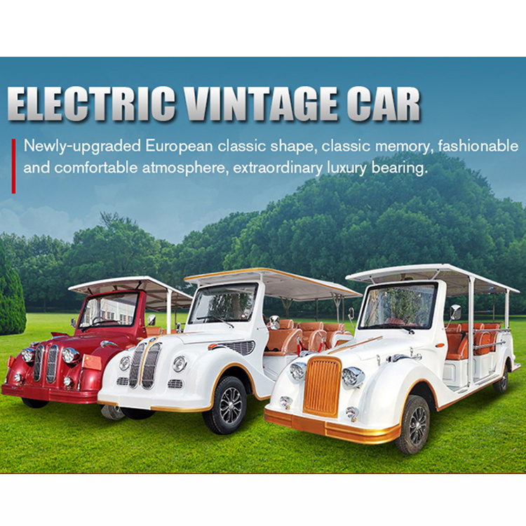 11 Seater Antique Battery Operated Golf Tourism Carts Vintage Cart Electric Classic Mini Sightseeing Car