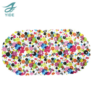 YIDE Kid-Friendly Anti Slip Shower Mat Cute Pattern Design Soft Rubber Bathtub Mat with Suction Cups for Baby Bathroom