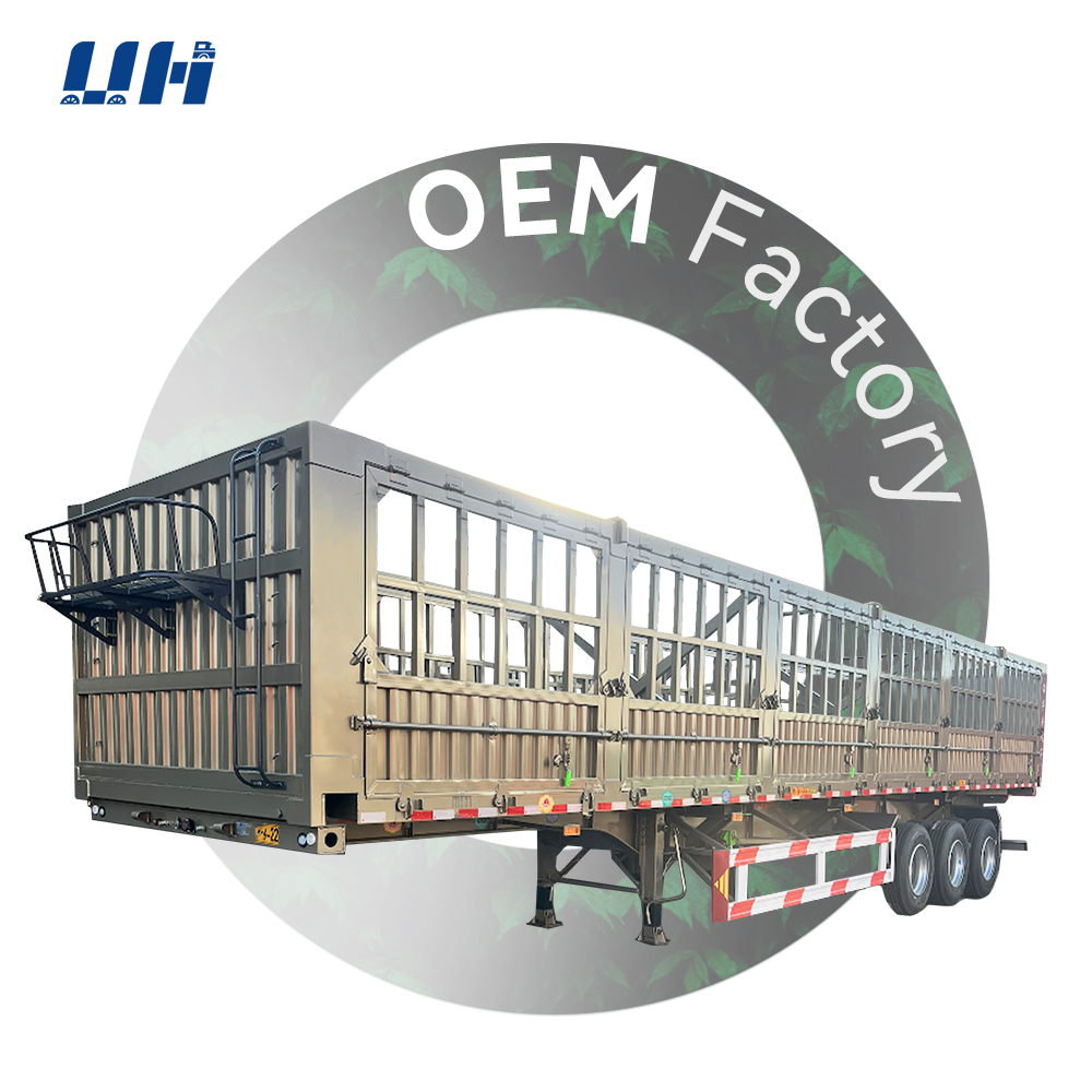 Factory Direct Sale Double Deck Livestock and Poultry 50ft Fence Semi Trailer Stake Fence Cargo Semi Trailer