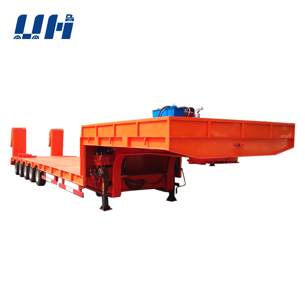 YIHAI Trailer 3 Axles 60 Tons 100 Ton Lowboy Loader Lowbed Low Bed Truck Semi Trailer