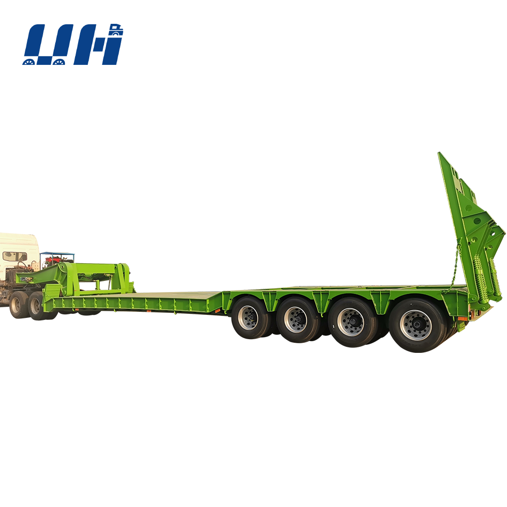 YIHAI Trailer 3 Axles 60 Tons 100 Ton Lowboy Loader Lowbed Low Bed Truck Semi Trailer