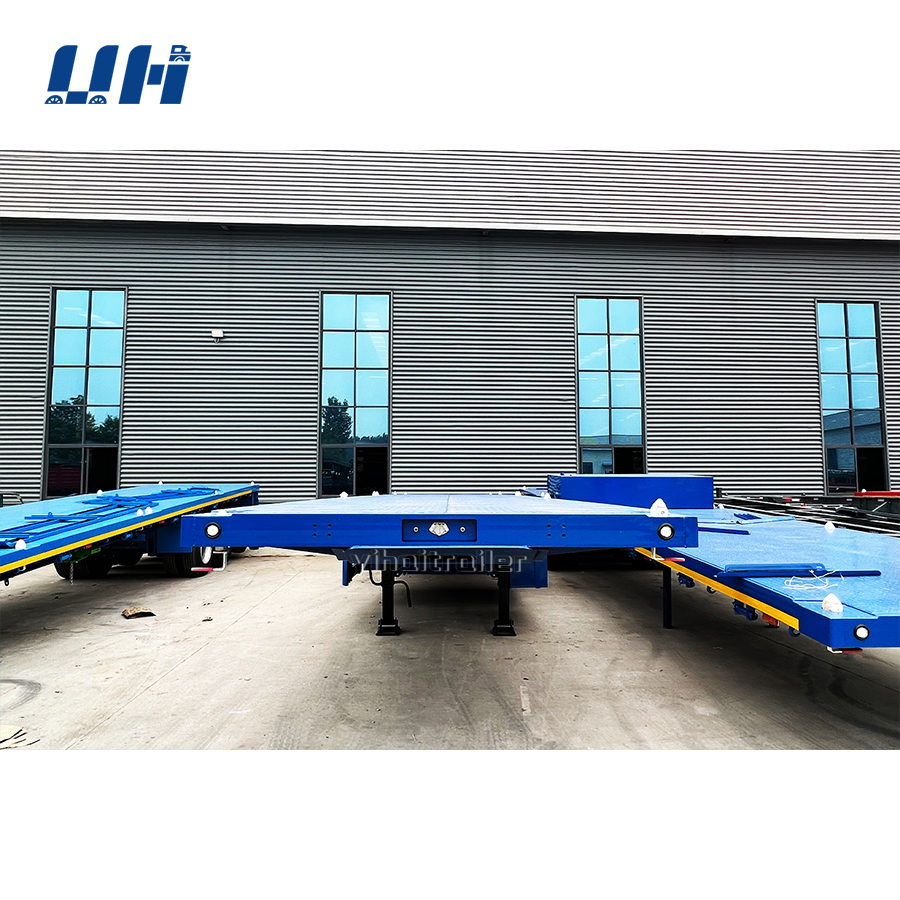 China 35 Ft Shipping Container Gooseneck Lowbed Low Flatbed Semi Trailer With Twist Lock