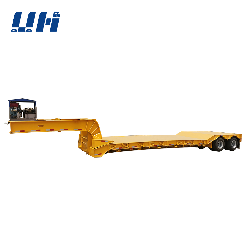 YIHAI Trailer Excavator Lowbed Trailer 3 4 Axle Low Bed Loader 50 60 Ton Gooseneck Lowboy Semi Truck Trailer For Sale