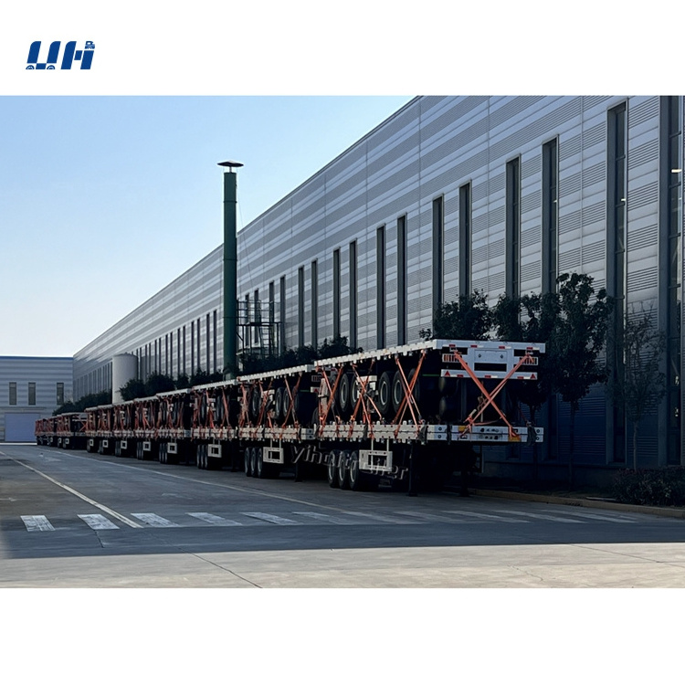 YIHAI Cheap Factory Container chassis 20ft 40ft 60ft Flatbed Flat Bed Full Trailer Truck Trailers Truck Brand-new for Sale