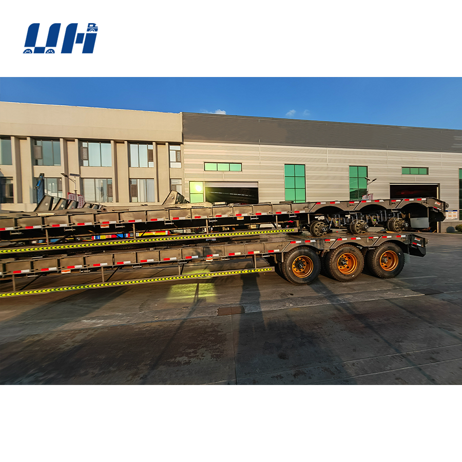 3/4/5/6/7 Axles 12 Tire Lowboy Lowbed Low Bed Truck Semi Trailer Factory Price 40tons 50 Tons 60tons 80tons Painting Steel,steel