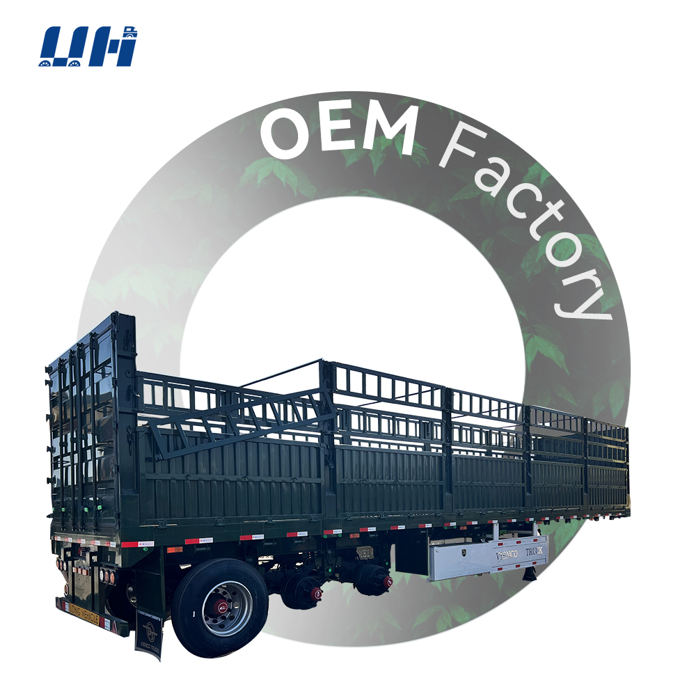 Factory Direct Sale Double Deck Livestock and Poultry 50ft Fence Semi Trailer Stake Fence Cargo Semi Trailer