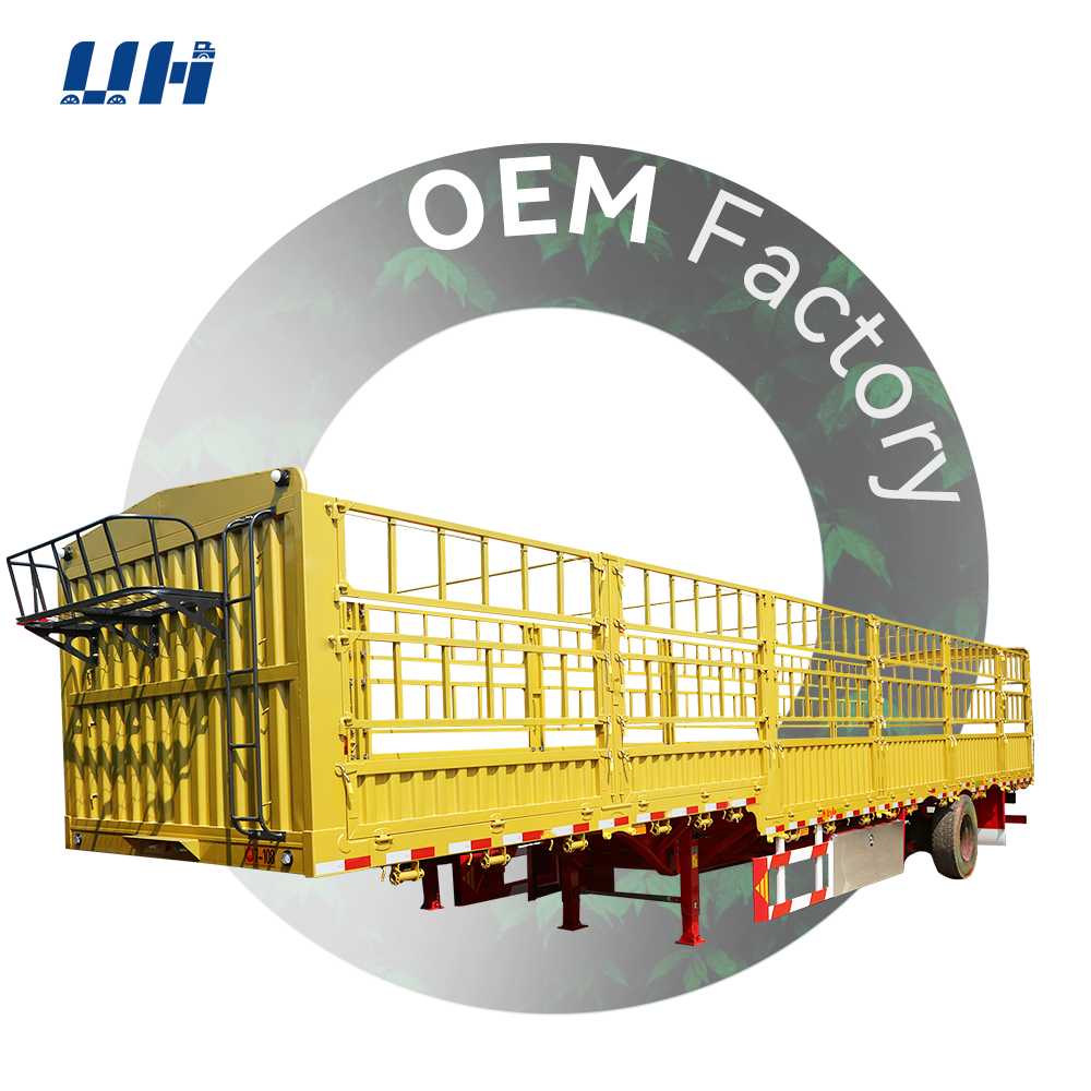 Factory Direct Sale Double Deck Livestock and Poultry 50ft Fence Semi Trailer Stake Fence Cargo Semi Trailer