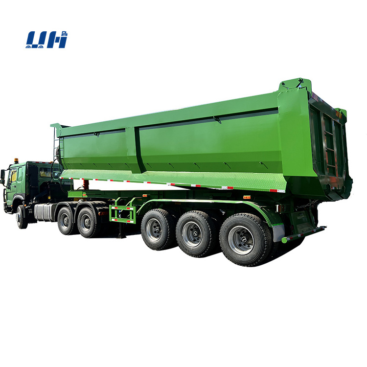 Heavy Duty 3 Axles 25cbm 30 40 50 Ton Tons Truck Trailers Sinotruck Trailer Tipping Used End Dump Truck for Sale