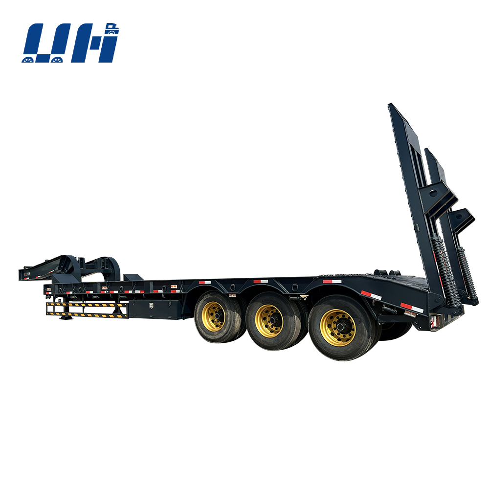 New YIHAI Gooseneck Trailers Factory Price 60 80 100 Tons 3 4 5 Axle Lowboy Low Bed Semi Truck Trailer