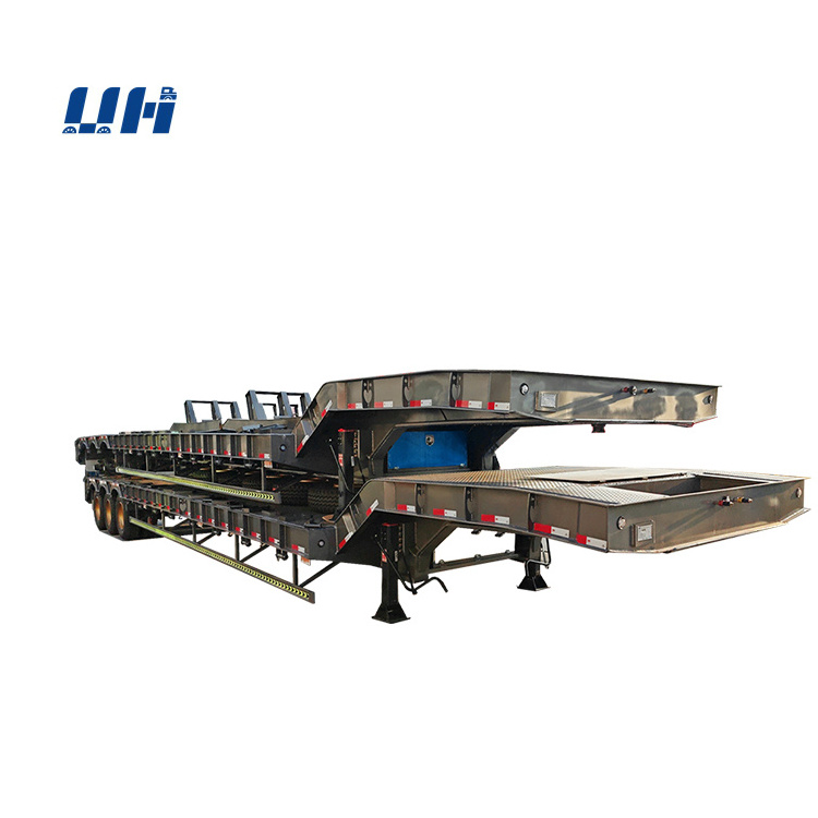 3/4/5/6/7 Axles 12 Tire Lowboy Lowbed Low Bed Truck Semi Trailer Factory Price 40tons 50 Tons 60tons 80tons Painting Steel,steel