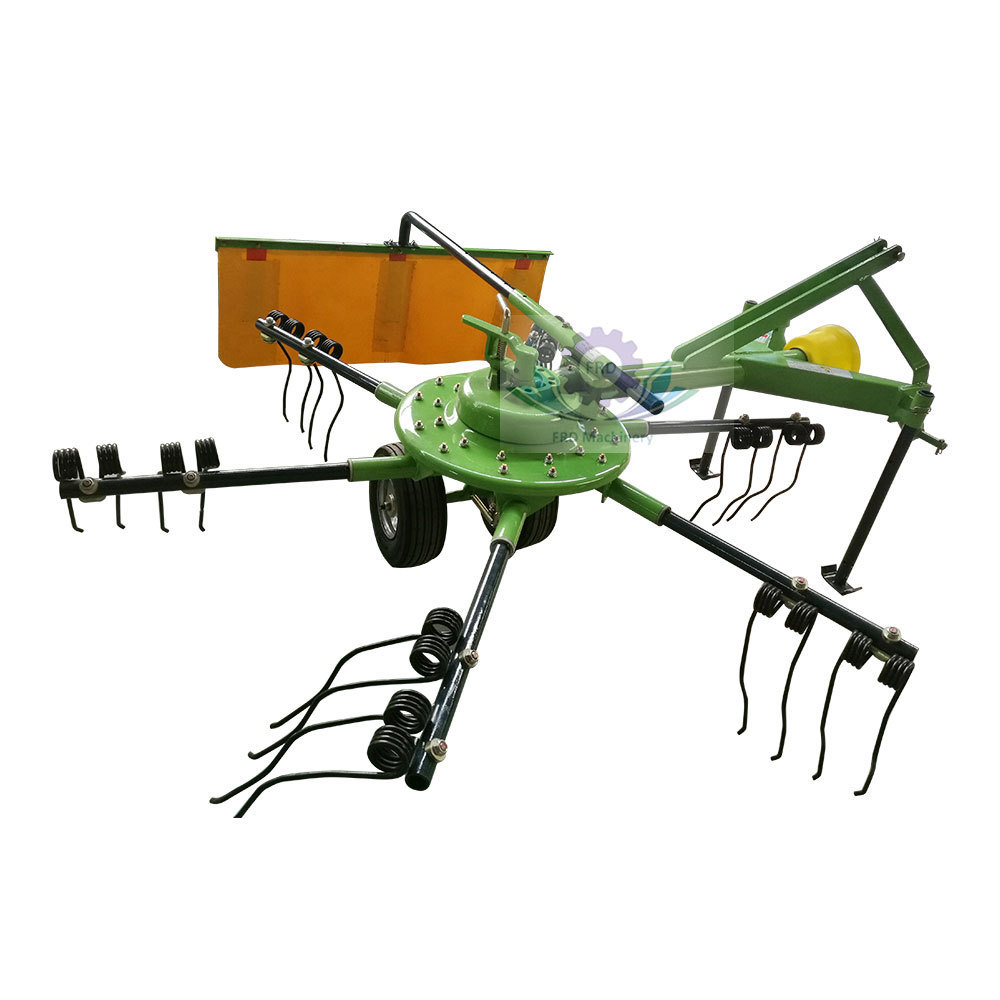 Factory supply high quality tractor trailed pto driven small hay rotary rake and tedder