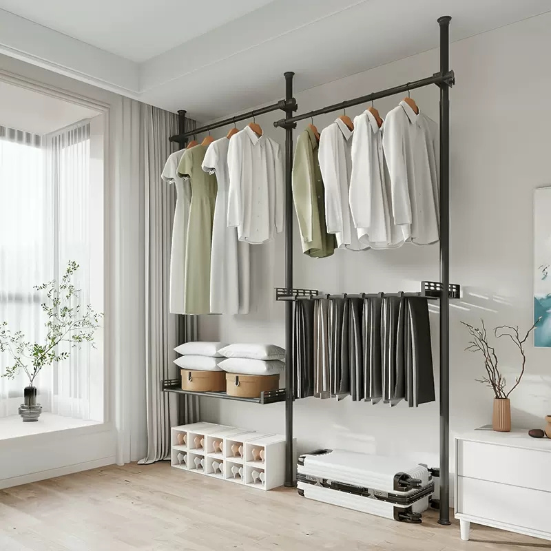 Latest Design Steel Stand Clothes Rack Adjustable Coat Rack Open Portable Heavy Duty Clothing Racks For Hanging Clothes