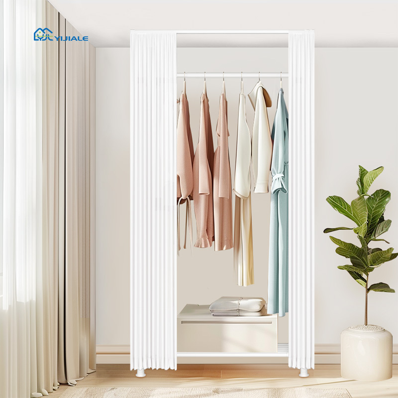 YIJIALE Diy Iron Wardrobe Design Modern Closet Portable Wardrobe Pole Closets For Room