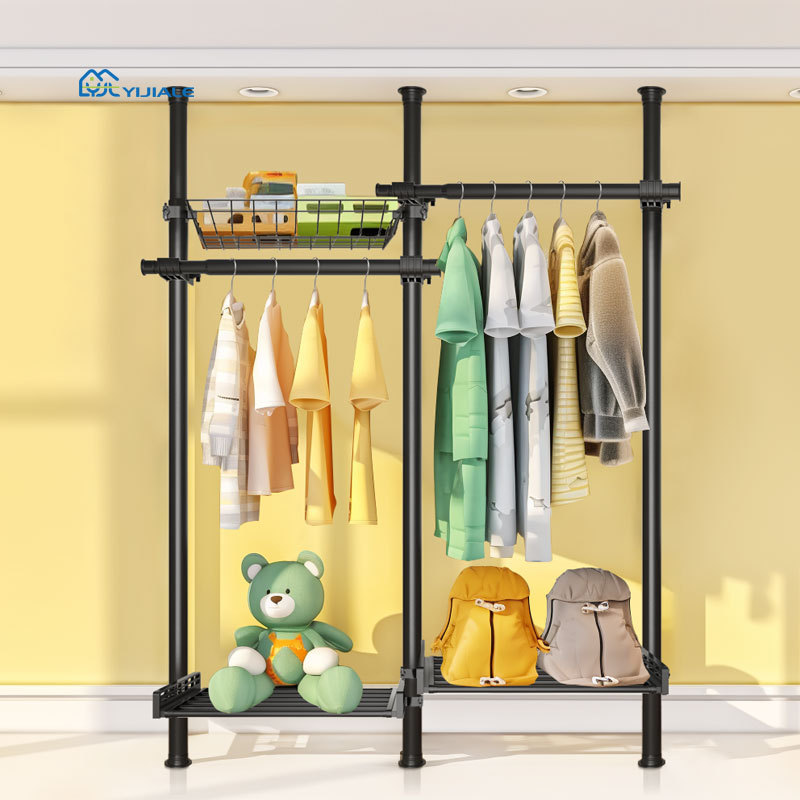 Yijiale Steel Wardrobes Bedroom Closet Portable Foldable Closet Wardrobe Pole System Folding Closet For Children