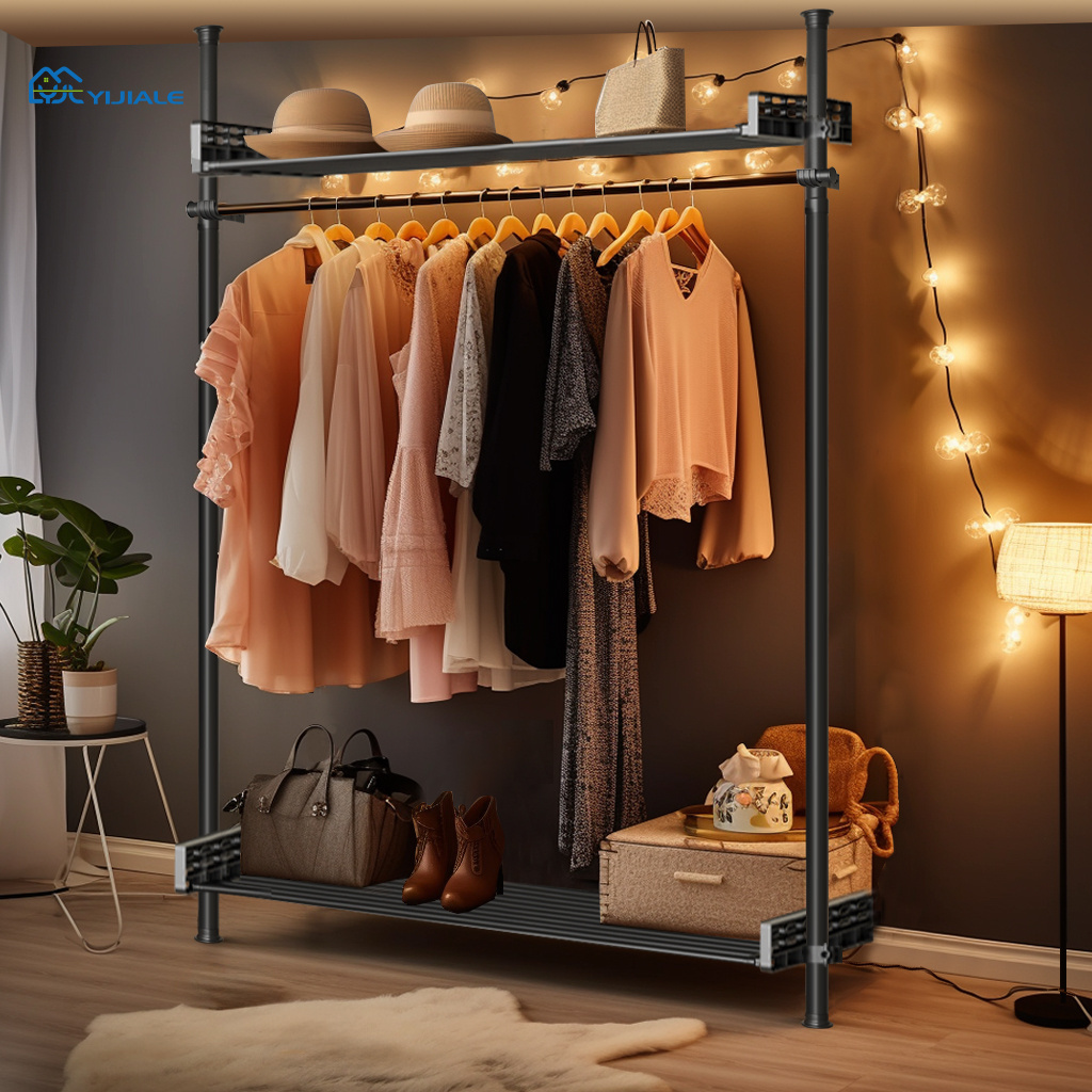 Support Sample Balcony Dormitory Simple Wardrobe Clothes Hanger Floor Standing Bedroom Clothes Hanger Rack