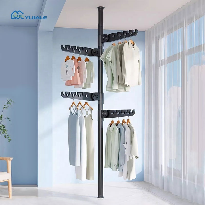 2023 Clothes Hanging Rack Portable Folding Metal Freestanding Coat rack Stand Simple Folding Hanger