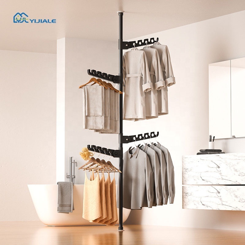 Bedroom furniture Foldable home coat rack standing bedroom clothes tree clothing rack