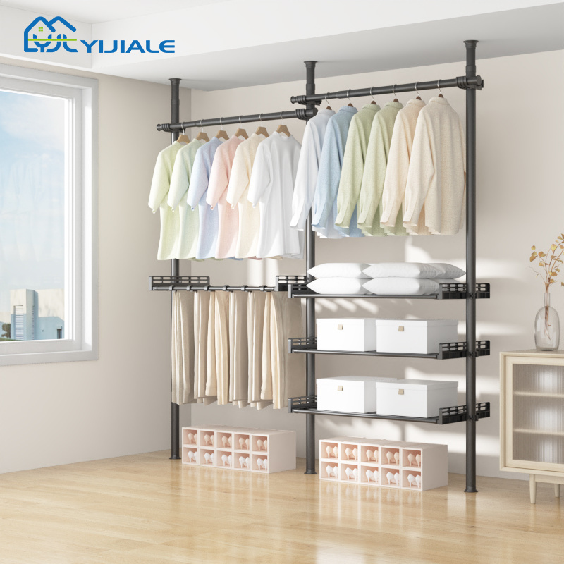 Small Standing Portable Metal Coat Rack Bedroom Heavy Duty Clothing Racks For Hanging Clothes