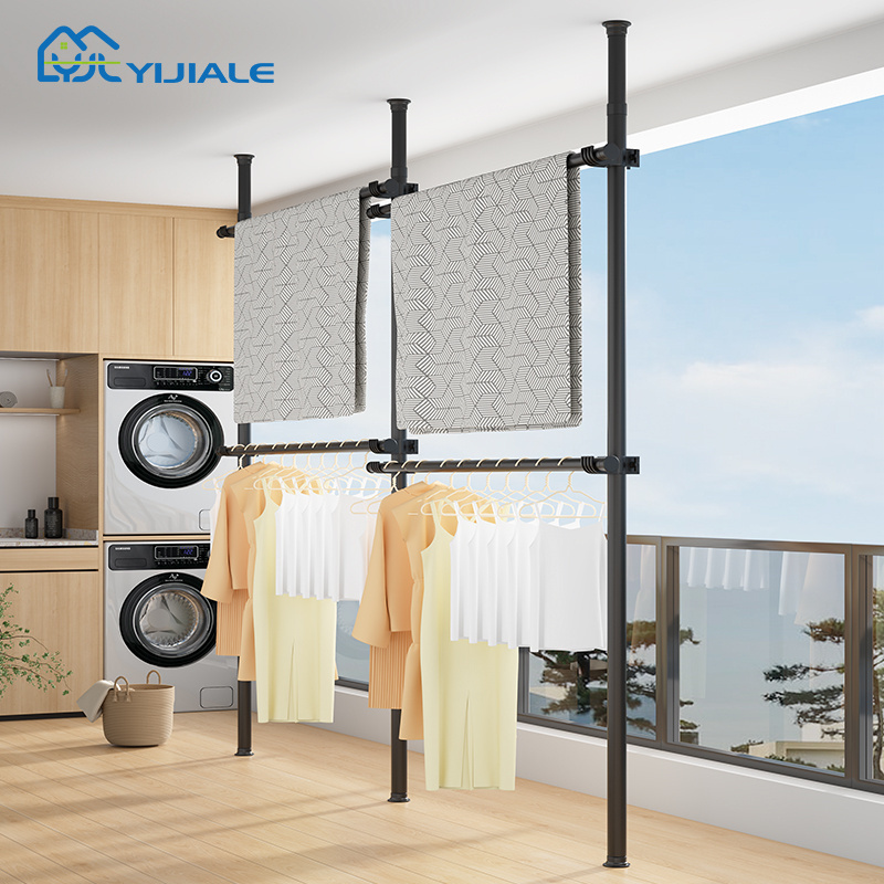 Small Standing Portable Metal Coat Rack Bedroom Heavy Duty Clothing Racks For Hanging Clothes