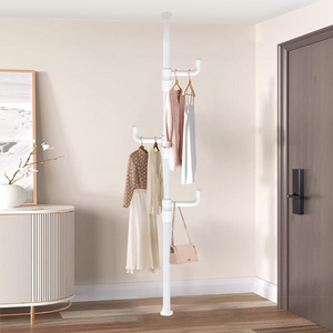 Entryway Hat Storage Clothes Hanger Rack Adjustable Hanging Clothes rack Floor Metal Standing Coat Rack