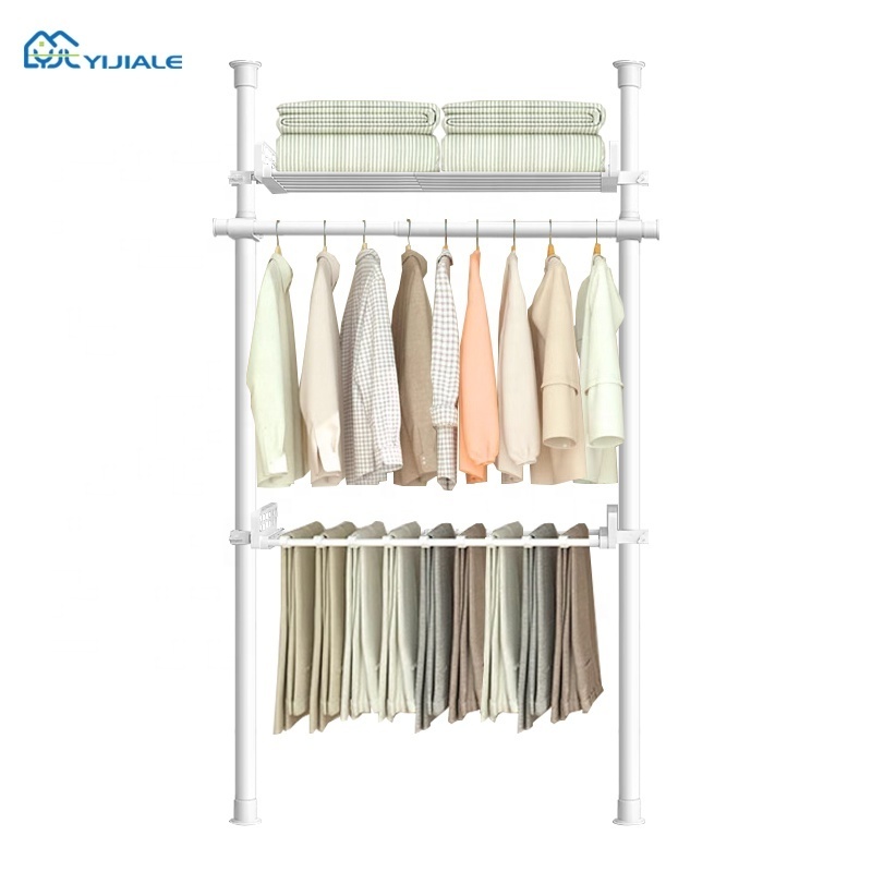 Diy Steel Pipes Open Wardrobe Rack Metal Clothing Rack Walk In Closet Rack For Clothes