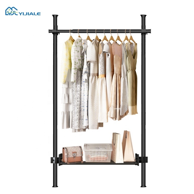 Diy Steel Pipes Open Wardrobe Rack Metal Clothing Rack Walk In Closet Rack For Clothes