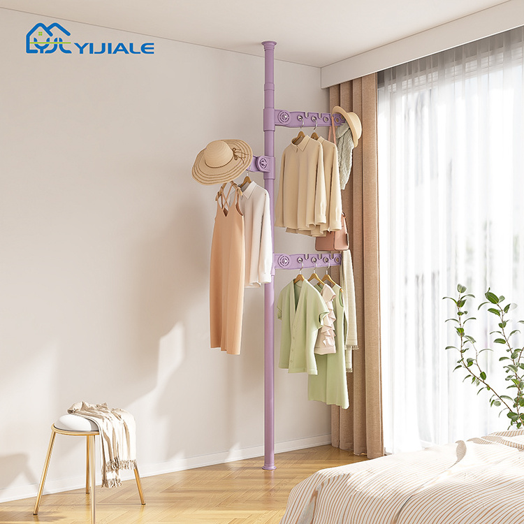 Space Saving Clothes Hat Bag Portable Stand Coat Hanger Rack Floor Standing Metal Coat Rack