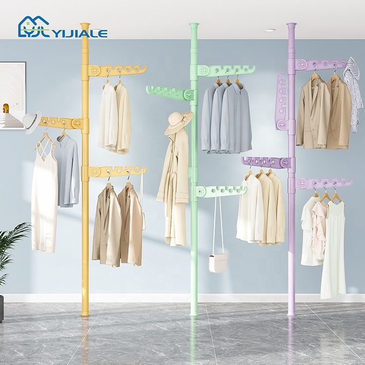 Wholesale Bedroom Simple Coat Rack Portable Metal Standing Coat Hangers Household Coat Stand With Hooks Rack