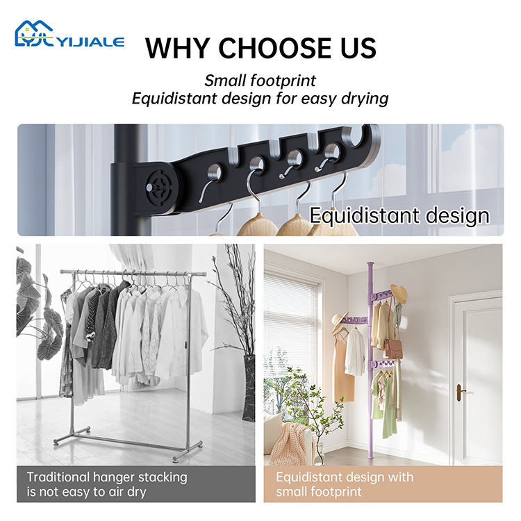 Wholesale Bedroom Simple Coat Rack Portable Metal Standing Coat Hangers Household Coat Stand With Hooks Rack