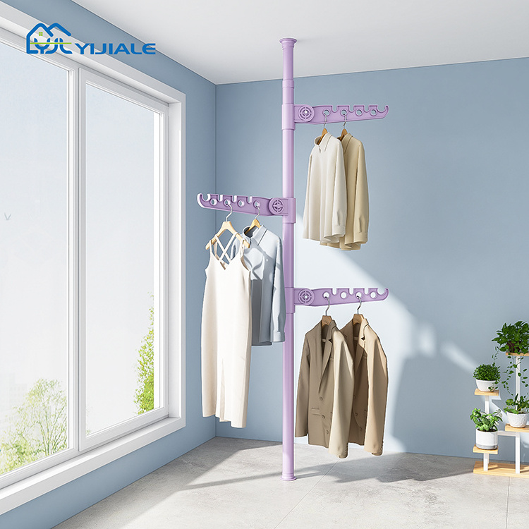 Wholesale Bedroom Simple Coat Rack Portable Metal Standing Coat Hangers Household Coat Stand With Hooks Rack