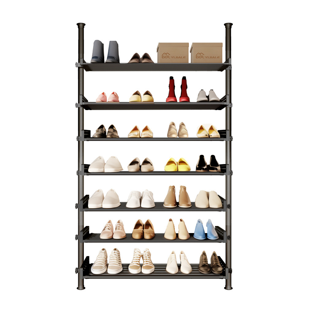 E-commerce Customization 32mm Metal Foldable Shoe Storage Standing Shoe Rack to Save Space