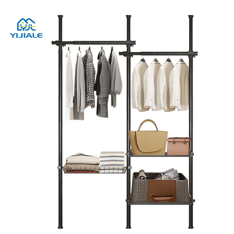 YIJIALE Luxury Hotel l Shape Wardrobes Rooms Closet System Black Portable Wardrobes