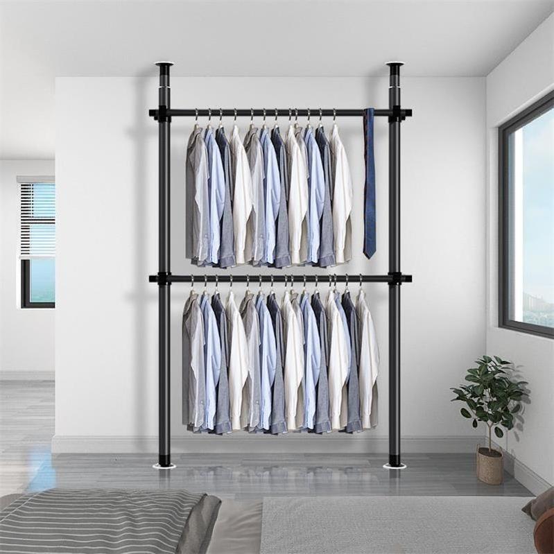 Punch free clothes hanger stand dryer rack stainless steel simple drying rack clothes in balcony