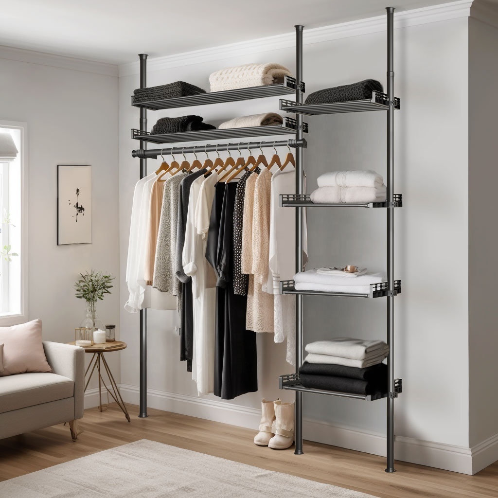 Hot sale apartment expandable detachable mobile wardrobe combination diy metal closet systems