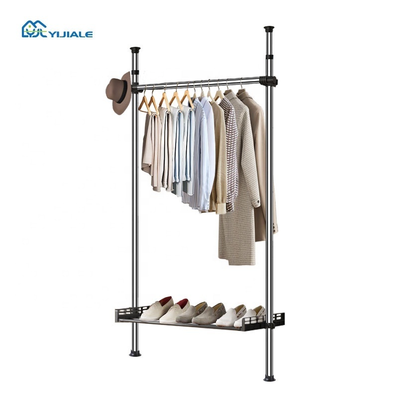 Fashion Clothes Display Rack Clothes Stands Shoe Racks Stainless Steel Detachable Commercial Clothes Rack