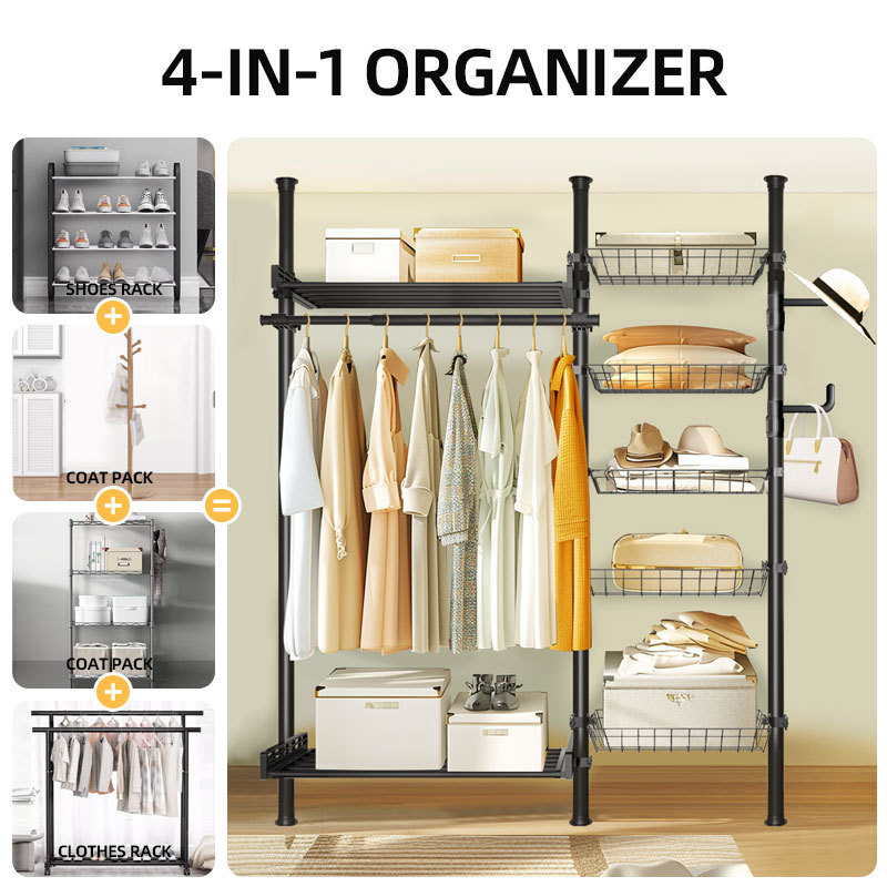 New Design Bedroom Hanging Clothes Steel Almirah Wardrobe Simple Folding Portable Wardrobe Clothes Closet