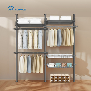 Yijiale Suitable for Various Wall Surfaces Metal System Closet 32mm Portable Folding Wardrobe Open Closet