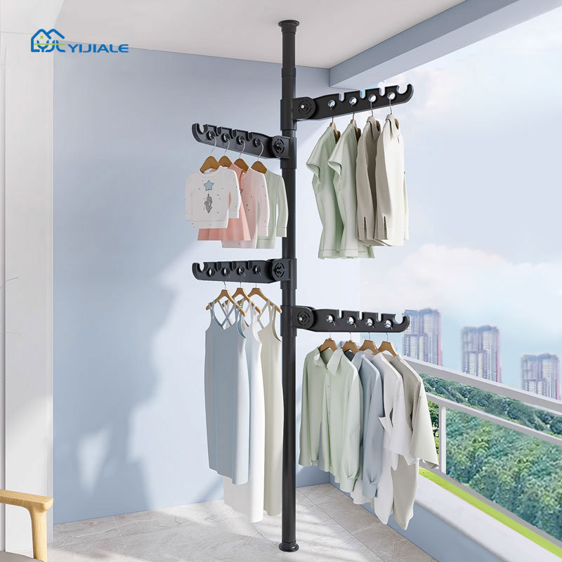 Heavy Duty Floor Steel Pipe Drying Rack Clothes Fashion Waterproof Modern Iron Coat Rack