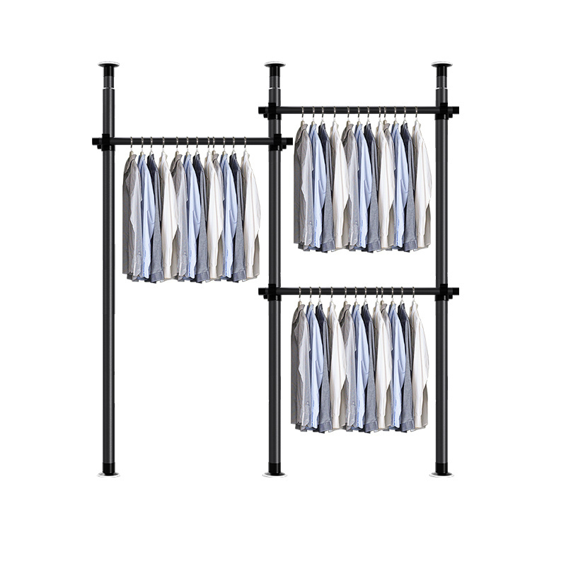 Cheap Metal Simple Floor to ceiling clothes hanger Storage Bedroom Closet Foldable Portable Modern Wardrobe Organizer Rack