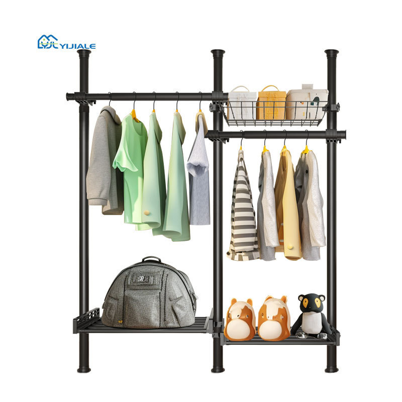 Yijiale Wardrobe Pole System Metal Custom Open White Small Diy Portable Foldable Children Wardrobe Closet