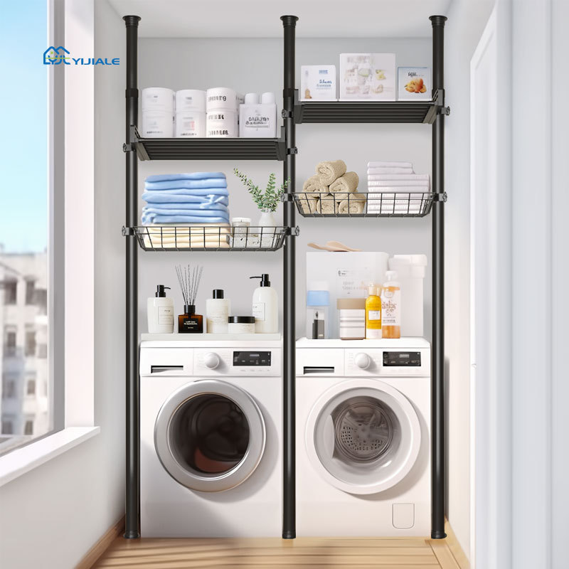 Wear Resistant Wall Decorative Divider Thickened Metal Rack Storage Shelf Balcony Portable Storage